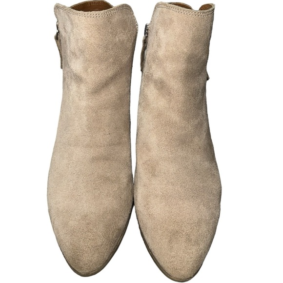Women’s Frye “Judith” Taupe Suede Pointed Toe Double Zip Ankle Boots - 8.5 - Picture 2 of 13